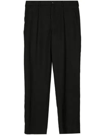 COMME DES GARÇONS HOMME DEUX BLACK STRAIGHT-LEG TAILORED TROUSERS