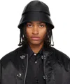 Comme Des Garçons Homme Deux Black Synthetic Leather Mix Bucket Hat In Black