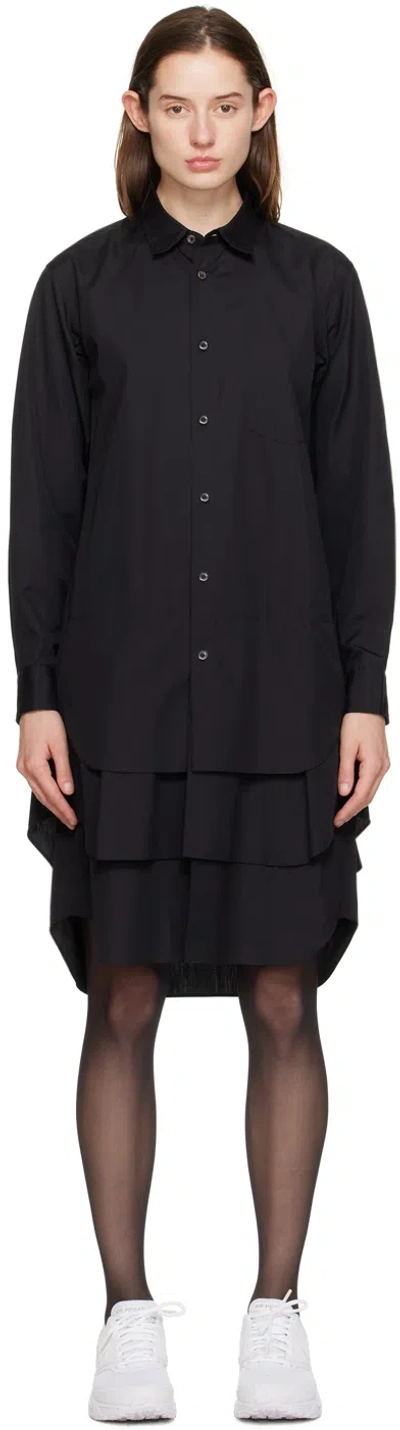 Comme Des Garçons Homme Deux Black Tiered Midi Dress In 1 Black