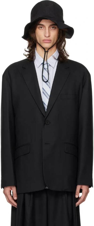 Comme Des Garçons Homme Deux Black Wool Blazer In 1 Black