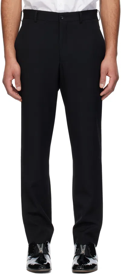 Comme Des Garçons Homme Deux Black Wool Gabardine Trousers In 1 Black