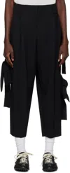 Comme Des Garçons Homme Deux Black Wool Gabardine Trousers In 1 Black