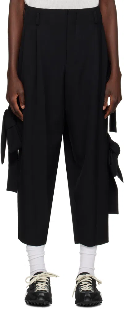 Comme Des Garçons Homme Deux Black Wool Gabardine Trousers In 1 Black