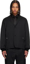 Comme Des Garçons Homme Deux Black Wool Herringbone Blazer In Black