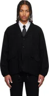 Comme Des Garçons Homme Deux Black Wool Serge Blazer In Black