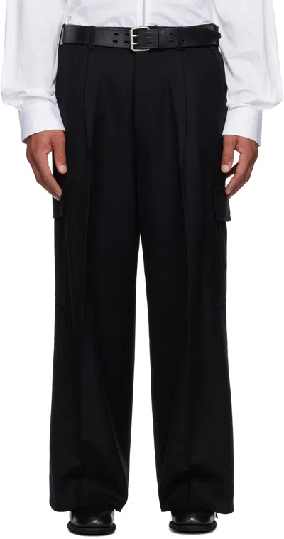 Comme Des Garçons Homme Deux Black Wool Serge Cargo Pants