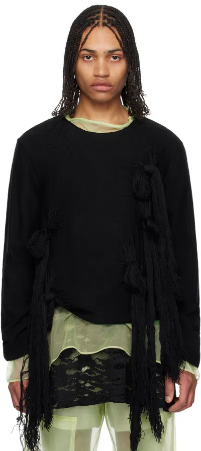 Comme Des Garçons Homme Deux Black Worsted Wool Sweater