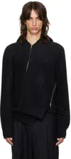 COMME DES GARÇONS HOMME DEUX BLACK ZIP HOODIE