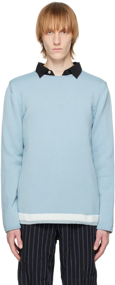 Comme Des Garçons Homme Deux Blue Crewneck Sweater In 1 Sax
