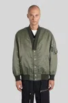 Comme Des Garçons Homme Deux V-neck Bomber Jacket In Green