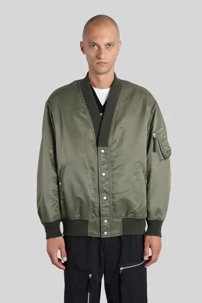 COMME DES GARÇONS HOMME DEUX BOMBER JACKET IN GREEN NYLON