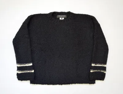 Pre-owned Comme Des Garçons Homme Deux Boucle Wool Boxy Sweater In Black/white