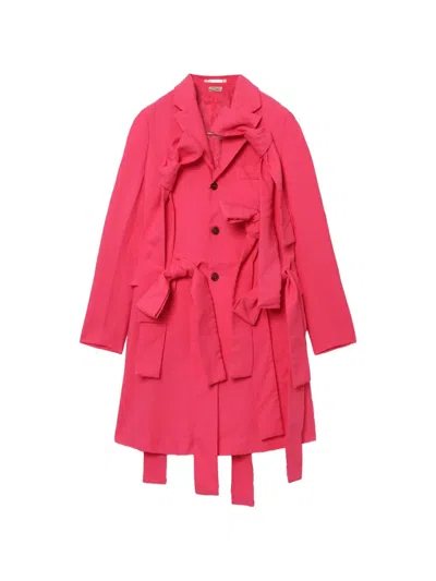 Comme Des Garçons Homme Deux Bow-details Coat In Pink