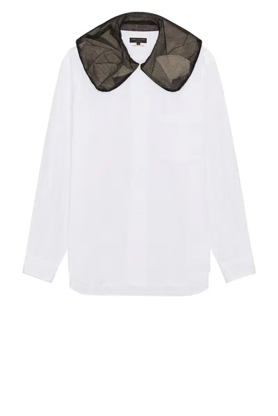 Comme Des Garçons Homme Deux Broad And Tulle Shirt In White