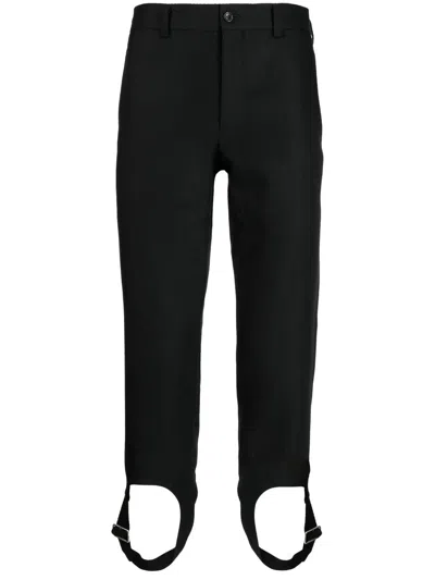 Comme Des Garçons Homme Deux Buckle-detail Cropped Trousers In Schwarz