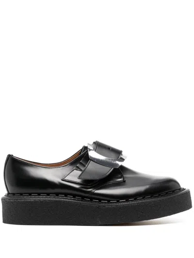 Comme Des Garçons Homme Deux Buckled Monk Shoes In Black