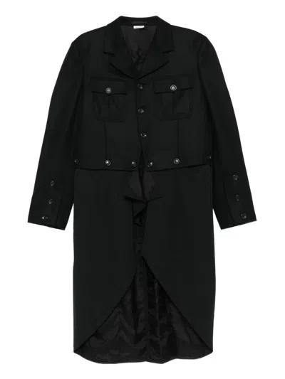 Comme Des Garçons Homme Deux Button-fastening Flap-pocket Coat In Black