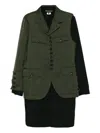 Comme Des Garçons Homme Deux Button-up Layered Coat In Green