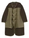 Comme Des Garçons Homme Deux Button-up Padded Coat In Green