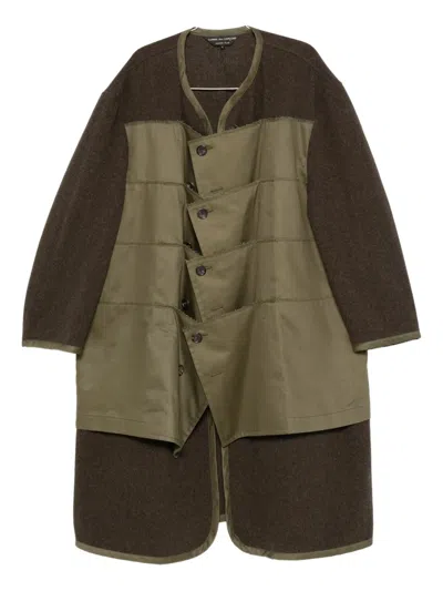 Comme Des Garçons Homme Deux Button-up Padded Coat In Green