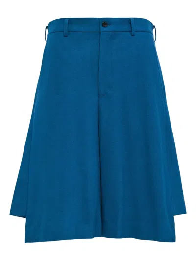 Comme Des Garçons Homme Deux Buttoned Tailored Shorts In Blue