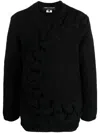 Comme Des Garçons Homme Deux Braid-detailing Crew-neck Jumper In Black