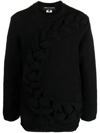 COMME DES GARÇONS HOMME DEUX CABLE-KNIT CREWNECK SWEATER