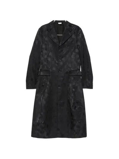 Comme Des Garçons Homme Deux Camouflage-jacquard Coat In Black