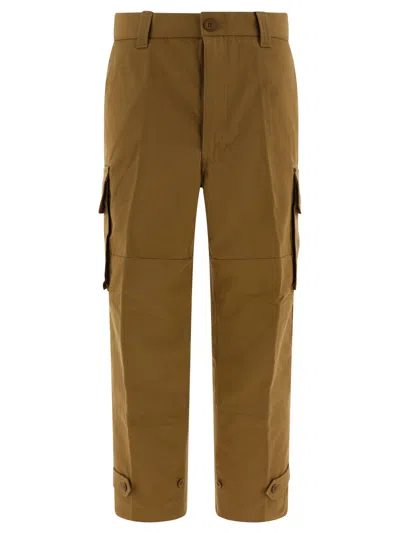 COMME DES GARÇONS HOMME DEUX CARGO IN HERRINGBONE COTTON TROUSERS