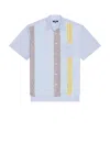 Comme Des Garçons Homme Deux Blue Check Multi Fabrics Mix Ss Shirt In Multi
