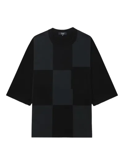 Comme Des Garçons Homme Deux Check-pattern Patch-pocket T-shirt In Blue