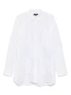 Comme Des Garçons Homme Deux Cotton Paneled Button Up Shirt In 2 White X White