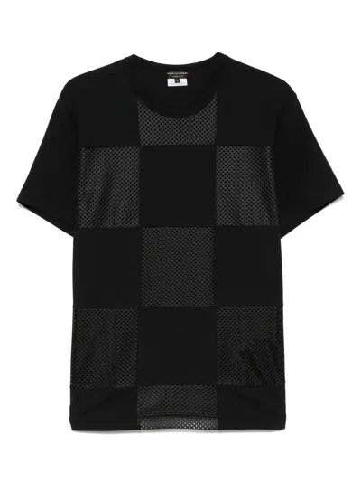 Comme Des Garçons Homme Deux Check-pattern T-shirt In Black