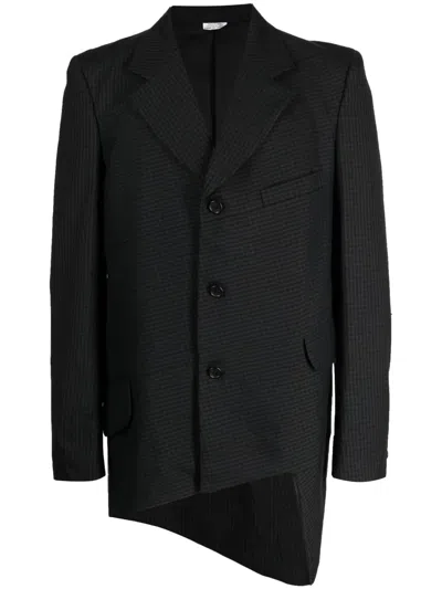 Comme Des Garçons Homme Deux Check-print Wool Blazer In Black
