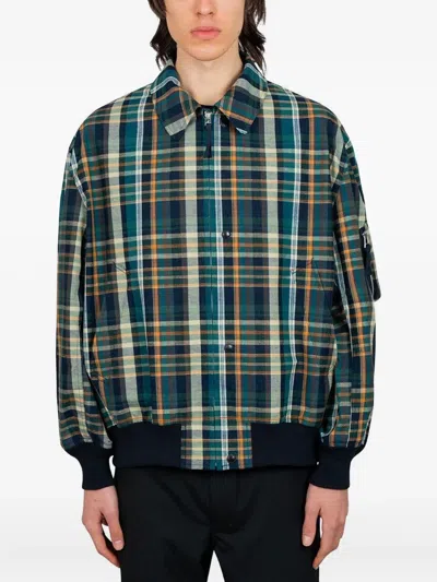 Comme Des Garçons Homme Deux Karierte Jacke Mit Reissverschluss In Multi