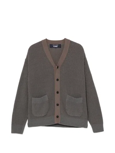 Comme Des Garçons Homme Deux Chunky Cardigan In Gray