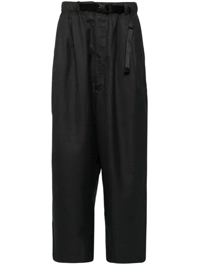 Comme Des Garçons Homme Deux Cinch Belt Trousers In Black