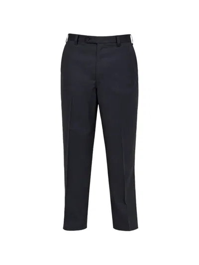 Comme Des Garçons Homme Deux Cinch-strap Tailored Trousers In Blue