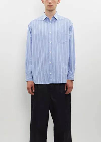 Comme Des Garçons Homme Deux Classic Button Down Shirt In Sax Navy White