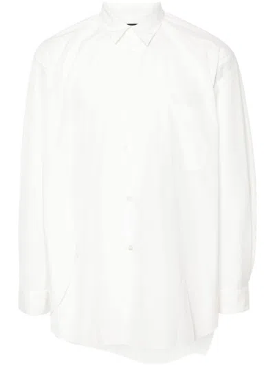 Comme Des Garçons Homme Deux Comme Des Garçons Homme Plus Embellished Asymmetric Hem Shirt In White