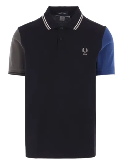 Comme Des Garçons Homme Deux Colour-block Logo Polo Shirt In Animal Print