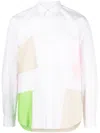 Comme Des Garçons Homme Deux Colour-block Panelled Cotton Shirt In White