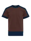 Comme Des Garçons Homme Deux Colourblock T-shirt In Brown