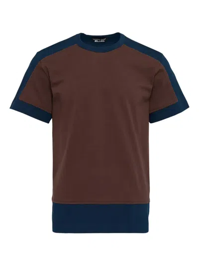 Comme Des Garçons Homme Deux Colourblock T-shirt In Brown
