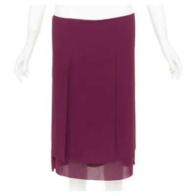 Pre-owned Comme Des Garçons Homme Deux Comme Des Garcons 1998 Vintage Burgundy Layered Darted Pleat Self Wrap Skirt S In Red