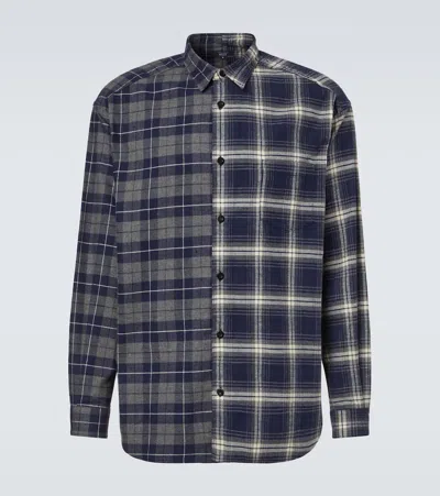 Comme Des Garçons Homme Deux Comme Des Garçons Homme Checked Cotton Shirt In Blue