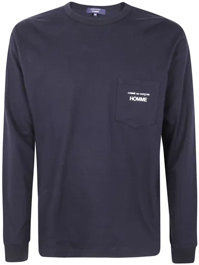 Comme Des Garçons Homme Deux Long Sleeve T-shirt Chest Pocket In Blue