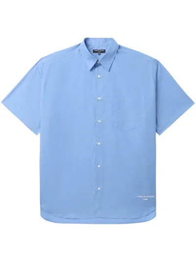 Comme Des Garçons Homme Deux Poplin Bowling Shirt In Blue