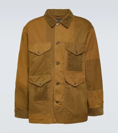 Comme Des Garçons Homme Deux Patchwork Cotton Drill Jacket In Brown