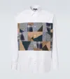 Comme Des Garçons Homme Deux Patchwork Cotton Poplin Shirt In White